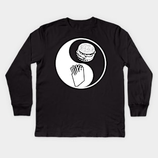 Yin and Yang of Burgers and Fries Kids Long Sleeve T-Shirt